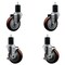Service Caster 4'' SS Maroon Poly Wheel Swivel 1-3/4'' Expanding Stem Caster Set 2 Brakes, 4PK SCC-SSEX20S414-PPUB-MRN-2-TLB-2-134 - alternate 1